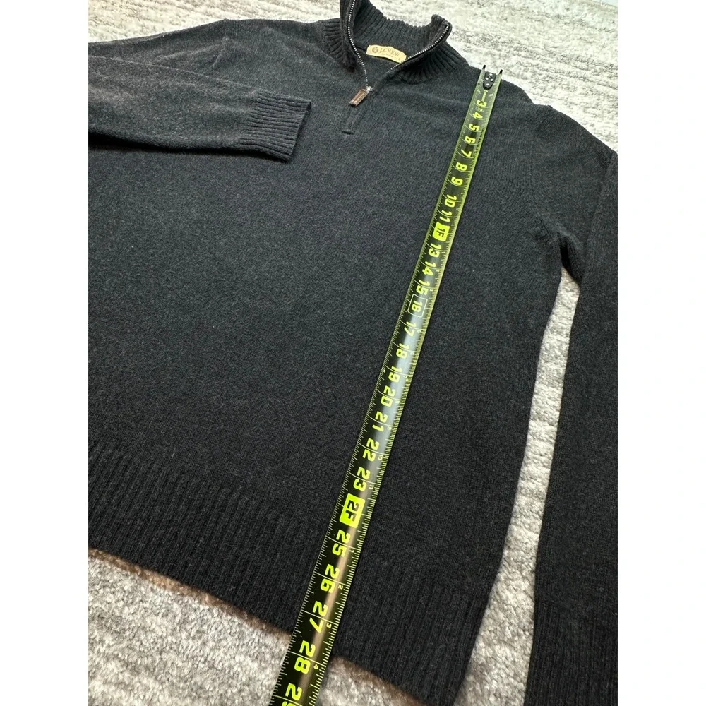 J.Crew Sweater Mens L Dark Gray Cotton Cashmere Quarter Zip 86100